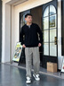 gxg.jeans男裝針織衫 黑色假兩件半開(kāi)襟休閑毛衣 25年春新品 黑色 XL (180) 曬單實(shí)拍圖