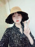CARNEGIE&KEITH遮陽帽女2025新款女士漁夫帽大帽檐遮臉旅行黑膠防紫外線防曬帽女 卡其色（黑膠防紫外線UV50+） 曬單實(shí)拍圖
