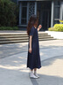 獨束大碼女裝復古收腰牛仔連衣裙2025夏季新品通勤時尚百搭長裙子 牛仔藍 L （尺碼：2） 曬單實拍圖