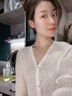 Jret冰絲針織外搭開(kāi)衫女薄款外套披肩短款配裙子防曬衫夏季上衣小罩衫 米杏色 L 曬單實(shí)拍圖