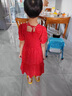 G.DUCKKIDS小黃鴨童裝女童連衣裙夏季洋氣兒童裙子中大童女孩夏裝時(shí)尚公主裙 小碎花裙紅色 110 尺碼4~5歲【100-110cm】 曬單實(shí)拍圖