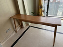 源氏木語(yǔ) 實(shí)木書(shū)桌長(cháng)條一字板電腦桌靠墻一字桌40窄桌子簡(jiǎn)約電腦桌 橡木實(shí)木面一字板窄書(shū)桌1.6米 否 曬單實(shí)拍圖