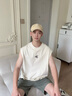 卡賓（CABBEEN）【肩位拼接】男裝 火焰logo背心夏季新款美式無(wú)袖t上衣潮牌帥 杏色15 XL /180/52 曬單實(shí)拍圖