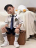 G.DUCKKIDS幼兒園園服夏裝英倫學(xué)院風(fēng)兒童校服套裝小學(xué)生班服夏季畢業(yè)照服裝 男童套裝+勛章領(lǐng)結(jié) 100 建議身高90-100cm年齡3-4歲 曬單實(shí)拍圖