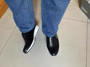 蜘蛛王女鞋真皮厚底小白鞋一腳蹬牛皮休閑鞋百搭淺口單鞋女中老年媽媽鞋 黑色四季款 37 曬單實(shí)拍圖