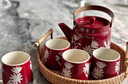 法·瑪莎 FAV MARTHA復(fù)古中古水壺茶杯杯具套裝家用新婚禮物花茶陶瓷泡茶杯喬遷新居 紅色雛菊一壺四杯禮盒裝 曬單實(shí)拍圖
