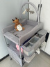 史威比（Sweeby）尿布臺(tái)嬰兒護(hù)理臺(tái)新生兒按摩撫觸臺(tái)可折疊寶寶換尿布洗澡臺(tái) 星云灰丨水盆+垃圾桶+玩具+2儲(chǔ)籃 曬單實(shí)拍圖