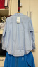 尚都比拉春夏季簡(jiǎn)約通勤棉質(zhì)襯衫女重工落肩襯衣領(lǐng)寬松長(cháng)袖襯衣 晴空藍 L 曬單實(shí)拍圖
