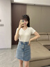 Calvin KleinJeans25春夏新款女士潮流復(fù)古ck性感辣妹淺藍(lán)色牛仔短裙47B738G W99-牛仔淺藍(lán) XXS 25 曬單實(shí)拍圖