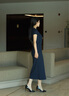 TOMMY HILFIGER【U領(lǐng)金屬扣】25夏季女裝氣質(zhì)修身顯瘦針織長(zhǎng)裙連衣裙43864 藏青色C1G S 曬單實(shí)拍圖