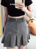 沐霓 百褶裙半身裙 女2025夏季新款學(xué)院風(fēng)高腰顯瘦短裙子百搭潮流 高腰半身裙【灰色】 S 曬單實(shí)拍圖