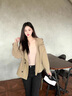 ORZUV品牌女裝小個子風衣外套女2025新款休閑連帽短款工裝外套 卡其色 均碼 L 【115-125】 曬單實拍圖