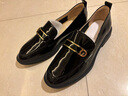 NINE WEST/玖熙復古樂(lè )福鞋優(yōu)雅方跟低跟一腳蹬金屬扣女鞋NF250003FK黑色 37 曬單實(shí)拍圖