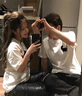 love legend情侶裝夏季短袖t恤套裝寬松一男一女半袖潮流學(xué)生百搭上衣服定制 白灰色+白灰色 M 男+S女 曬單實拍圖