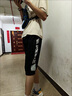 美茵圣夏季純棉七分褲男士寬松大碼運動休閑褲胖子薄款沙灘短褲運動褲 黑色平口 L 【80-110斤】 曬單實拍圖