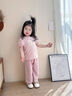 班喜迪女童褲子夏裝2025新款洋氣兒童冰絲九分褲夏季薄款寶寶休閑直筒褲 粉色 90 曬單實拍圖