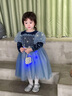 G.DUCKKIDS童裝女童連衣裙秋裝2024新款?lèi)?ài)莎公主裙兒童服裝小女孩生日禮服 藍色【8312】 110 (建議身高100-110 4-5歲) 曬單實(shí)拍圖