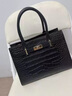 Reessy奢侈品包包女包2025品牌新款手提包女士斜挎包凱莉包托特包 黑色 曬單實(shí)拍圖