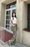 真維斯工裝闊腿褲女士新款美式傘兵褲夏季潮流街頭城市輕戶(hù)外寬松褲子JR 軍綠8770 S 曬單實(shí)拍圖