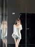 白色v領(lǐng)潮流長(zhǎng)袖t恤女2025新款夏季薄紗防曬罩衫寬松設(shè)計(jì)感上衣服 白色 M 曬單實(shí)拍圖