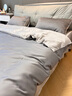 AMOR【一級認證】60支蘭精天絲床上四件套冰絲被套床單床笠款高檔夏季 【LF天絲】巴黎灰色拼光澤灰色 1.5/1.8m床單款(被套200x230cm) 曬單實(shí)拍圖