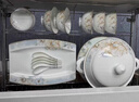 骨語(yǔ)  高檔金邊碗碟套裝送禮家用輕奢景德鎮骨瓷陶瓷餐具套裝碗盤(pán)餐具 金邊琉璃56頭實(shí)用配置富貴煲 56頭 曬單實(shí)拍圖