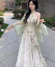 TAOROUSI連衣裙女裝夏天國(guó)風(fēng)拼接不規(guī)則掛脖套裝兩件套裙子女夏季2025新款 兩件套 S 曬單實(shí)拍圖