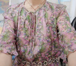 科蒙.博卡2024春夏新款粉色繁花連衣裙女甜美清純桑蠶絲蛋糕裙 粉色 S 曬單實(shí)拍圖
