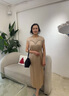 紫魅俏春夏季新品婚禮媽媽裝連衣裙洋氣時(shí)尚禮服開(kāi)叉改良旗袍中老年女裝 香檳色【短袖】 M (建議100斤以下) 曬單實(shí)拍圖