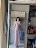 J-the2025新款歐美夏日小清新碎花裙性感V領(lǐng)蕾絲拼接吊帶長款連衣裙女 粉色 M 曬單實(shí)拍圖