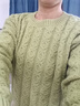 百圖betu百圖女裝冬季新款毛衣復(fù)古圓領(lǐng)紐繩寬松毛衫女2311T31 綠色 M 曬單實(shí)拍圖