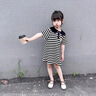 帕皮猴女童寶寶外穿連衣裙2025夏季新款洋氣百搭條紋韓版公主風(fēng)衣裙 黑色連衣裙 110 碼建議3-4歲（身高105左右） 曬單實(shí)拍圖