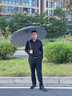 愛上雨24骨長柄雨傘男士自動大號加大加厚加固防風抗暴雨專用定制雨傘 【升級磨砂手柄】24骨太空灰 曬單實拍圖