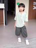 G.DUCKKIDS小黃鴨童裝男童夏裝套裝2025新款寶寶夏季短袖衣服男孩中小童服裝 白色套裝 110 (建議98-105cm 3-4周歲） 曬單實(shí)拍圖