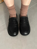 達芙妮2025春秋新款單鞋百搭一腳蹬樂(lè )福鞋工作鞋矮跟小皮鞋舒適軟底鞋 黑色 37 曬單實(shí)拍圖