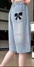 約克兔（YueKeTu）女童夏裝牛仔褲5-15歲夏季薄款短褲兒童寬松五分褲中大童休閑褲 蝴蝶結(jié)中褲新款 160 (建議身高160左右) 曬單實拍圖