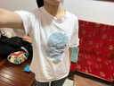 LPOX機(jī)器貓短袖t恤女ins潮夏季新款設(shè)計感小眾寬松閨蜜裝上衣 1934#白色 S [建議65-80斤] 曬單實(shí)拍圖
