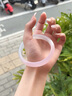 中國黃金粉白玉手鐲女生瑪瑙玉髓鐲子玉鐲七夕情人節(jié)生日禮物送女朋友閨蜜 桃之夭夭玉髓手鐲【圈口56】 曬單實(shí)拍圖