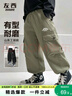 左西男童工裝褲兒童褲子春秋款2025新款日系戶(hù)外運(yùn)動(dòng)束腳褲 綠色 120 曬單實(shí)拍圖