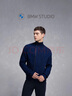 BMW STUDIO【美麗諾羊毛】寶馬男裝春秋休閑保暖男士針織開(kāi)衫毛衣 NAVY XL 曬單實(shí)拍圖