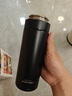 JRINKTEEA日本品牌316不銹鋼速彈車(chē)載保溫杯男士一鍵開(kāi)蓋茶水分離泡茶杯 K72黑色雙杯款（共用杯蓋）500ml 曬單實(shí)拍圖