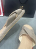 開(kāi)妮特防滑牛筋底亞麻拖鞋夏季男女士居家室內透氣軟底家用厚底涼拖鞋 奶茶色 40-41 曬單實(shí)拍圖