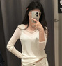 UR2025春季新款女裝法式立體花朵裝飾短款針織衫UYU950015 本白 XS 曬單實(shí)拍圖
