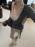 爾山集連衣裙套裝兩件女裝短裙2025新款夏a字裙高級感顯瘦百搭包臀裙子 灰色裙子+開衫-M 曬單實拍圖