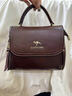 袋鼠卡拉真皮牛皮包包女士包2025新款媽媽手提包中年單肩包生日禮物斜挎包 酒紅（送禮盒禮袋+手包卡包） 小包（長(cháng)22-厚12-高18厘米） 曬單實(shí)拍圖