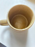 悠瓷（youcci）指輪新款辦公侘寂杯浮雕設計陶瓷杯子帶蓋咖啡杯個(gè)性復古馬克杯 指輪-芝麻釉錐形杯-黃色 曬單實(shí)拍圖