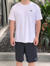 安踏跑步運動(dòng)套裝男夏季新款冰絲速干休閑健身服t恤短袖短褲兩件套男 A款純凈白速干T恤+斜插口袋短褲 L/175 適合120-140斤 曬單實(shí)拍圖