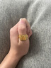 BUKKEHAVE金包銀福字戒指發(fā)字開口可調(diào)節(jié)999足銀方戒板戒男戒 發(fā)字戒指包金2克 曬單實(shí)拍圖