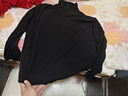 主意范（ZHUYIFAN）高領(lǐng)衛衣重磅長(cháng)袖t恤男加肥加大碼秋冬季內搭德絨打底衫上衣男生 黑色 7XL 曬單實(shí)拍圖