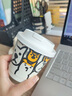 邁米德【10套】一次性咖啡杯帶蓋紙杯子打包外帶杯奶茶豆漿杯熱飲防燙 【10套】280ml秋田犬杯+白U型蓋 曬單實(shí)拍圖
